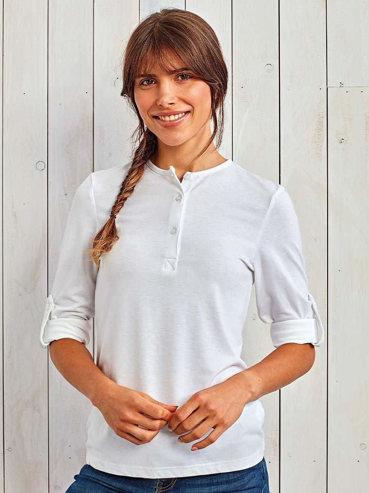 Langarmshirt Damen Weiß | COMO Fashion