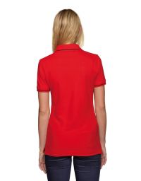 Damen Poloshirt Rot mit Kontrastfarben